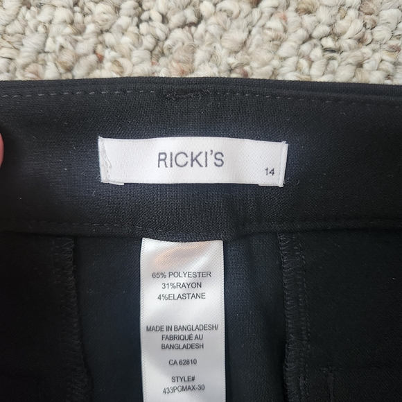 Chic Wide Leg Work Pants – Ricki’s Black Dress Pants w/ Belt | Size 14 - Picture 3 of 12